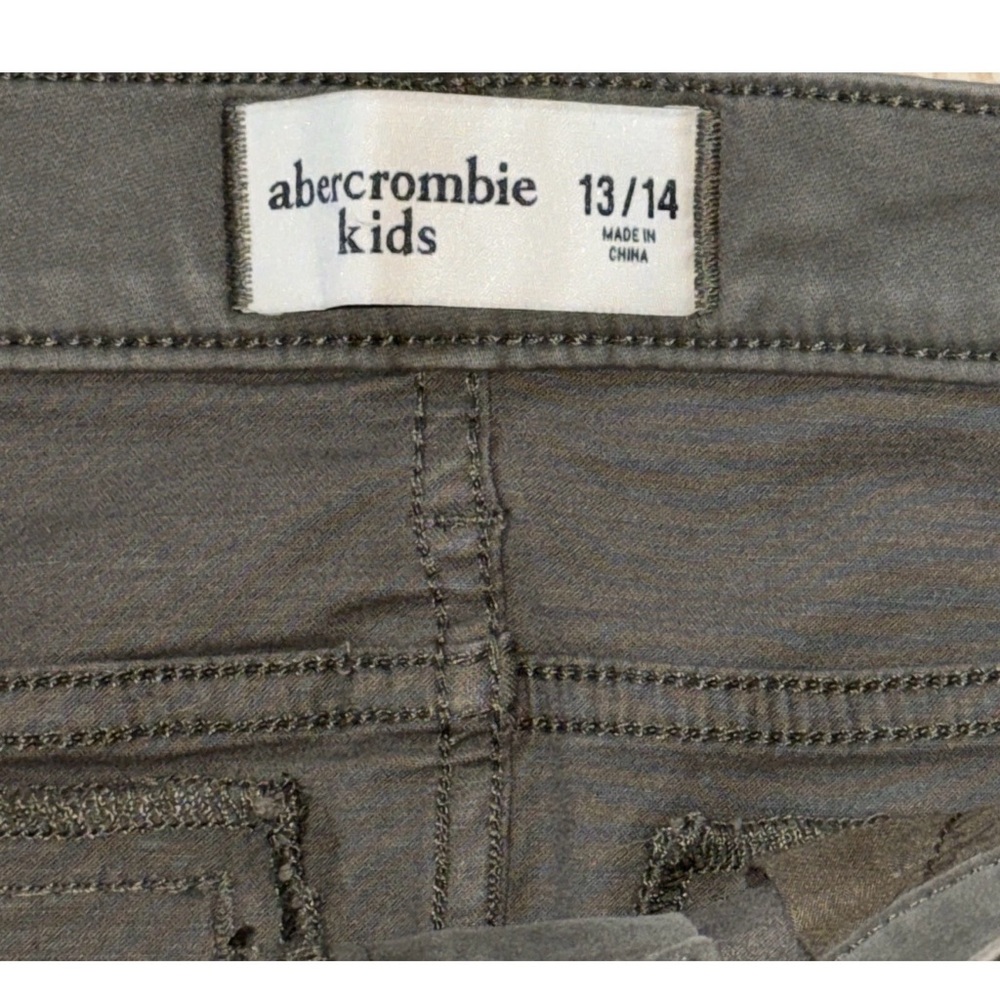 Abercrombie Kids Army Green Sueded Stretch Girls Cargo Skirt Sz 13/14 NWT $35 - Picture 4 of 8
